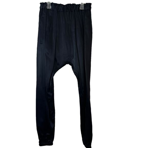 Frame Black Satin Joggers Elastic Waist sz XS NWOT - Picture 8 of 13